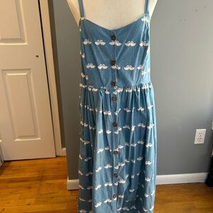 Blue Button-Down Maxi Dress 041